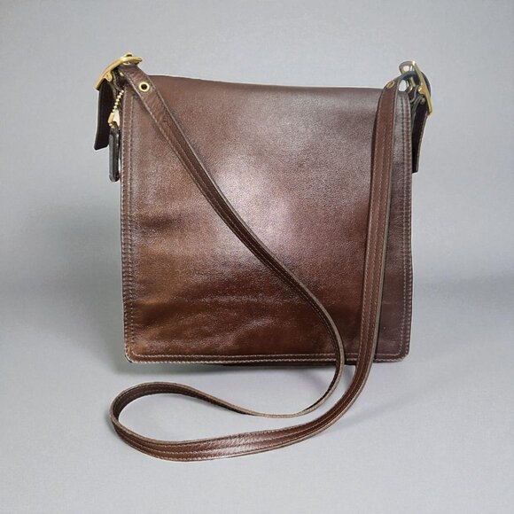 VTG Coach Legacy Monterey Flap 9829 Mahogany Leather Brass Bag Costa Rica Y2K - Picture 10 of 10